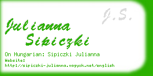 julianna sipiczki business card